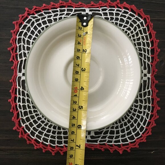 Two Vintage Corelle Corning Made in the USA Sage Green Shadow Rim Saucers - Picture 8 of 9